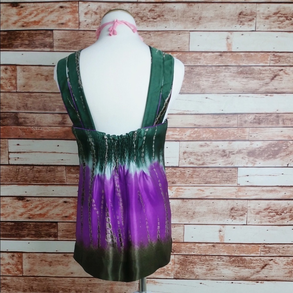 BCBGMaxazria Silk Dip Dye Ombré Charmeuse Tank - Picture 2 of 3